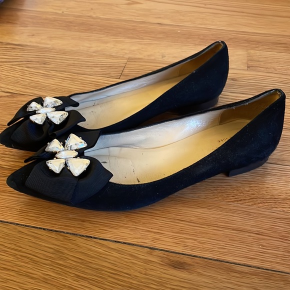 Black Kate Spade flats with rhinestone detail - size 6 - Picture 4 of 6